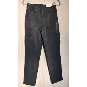 American Eagle Corduroy 90's Straight Leg Black Mid-Rise Stretch Size 000 New